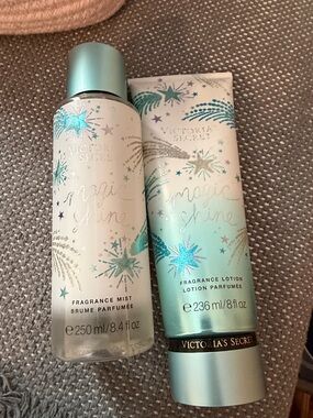 Victoria's Secret Magic Shine Fragrance Mist & Lotion in Teal and Silver